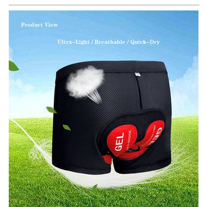 Cycling shorts with 3D shock-resistant gel pads for long-distance comfort