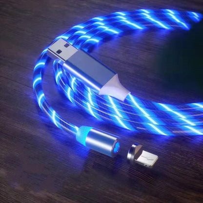 Magnetic Charging Cable Streamer in blue, red, green, and colorful options