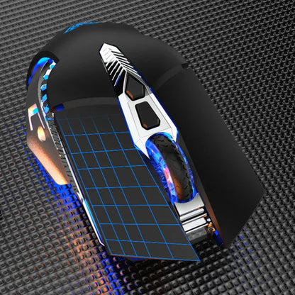 Black silent wireless Bluetooth mouse with 800mAh rechargeable battery and 10m range