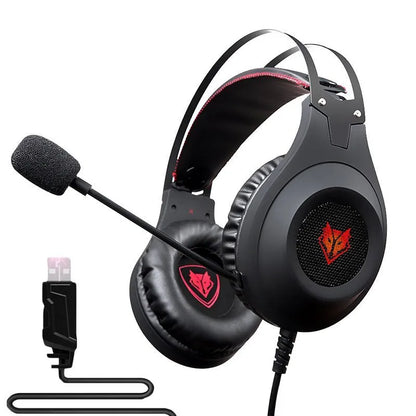 NUBWO N2 black gaming headset with microphone and adjustable headband