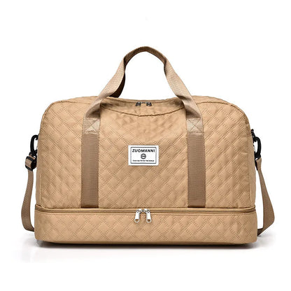 Oxford cloth travel bag with 36-55 litre capacity in street trend style with sewing thread details