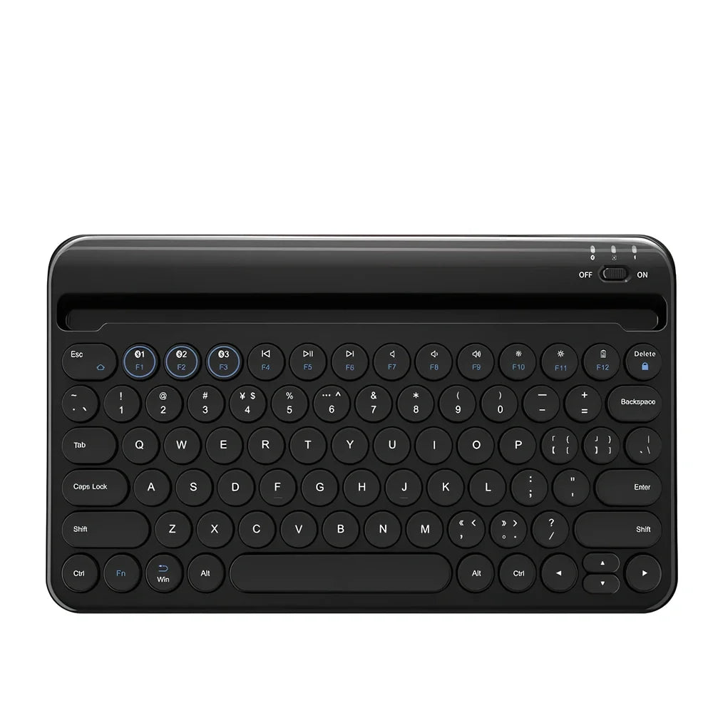 Bluetooth wireless keyboard with 8-metre range and 200-hour battery life in multiple colour options