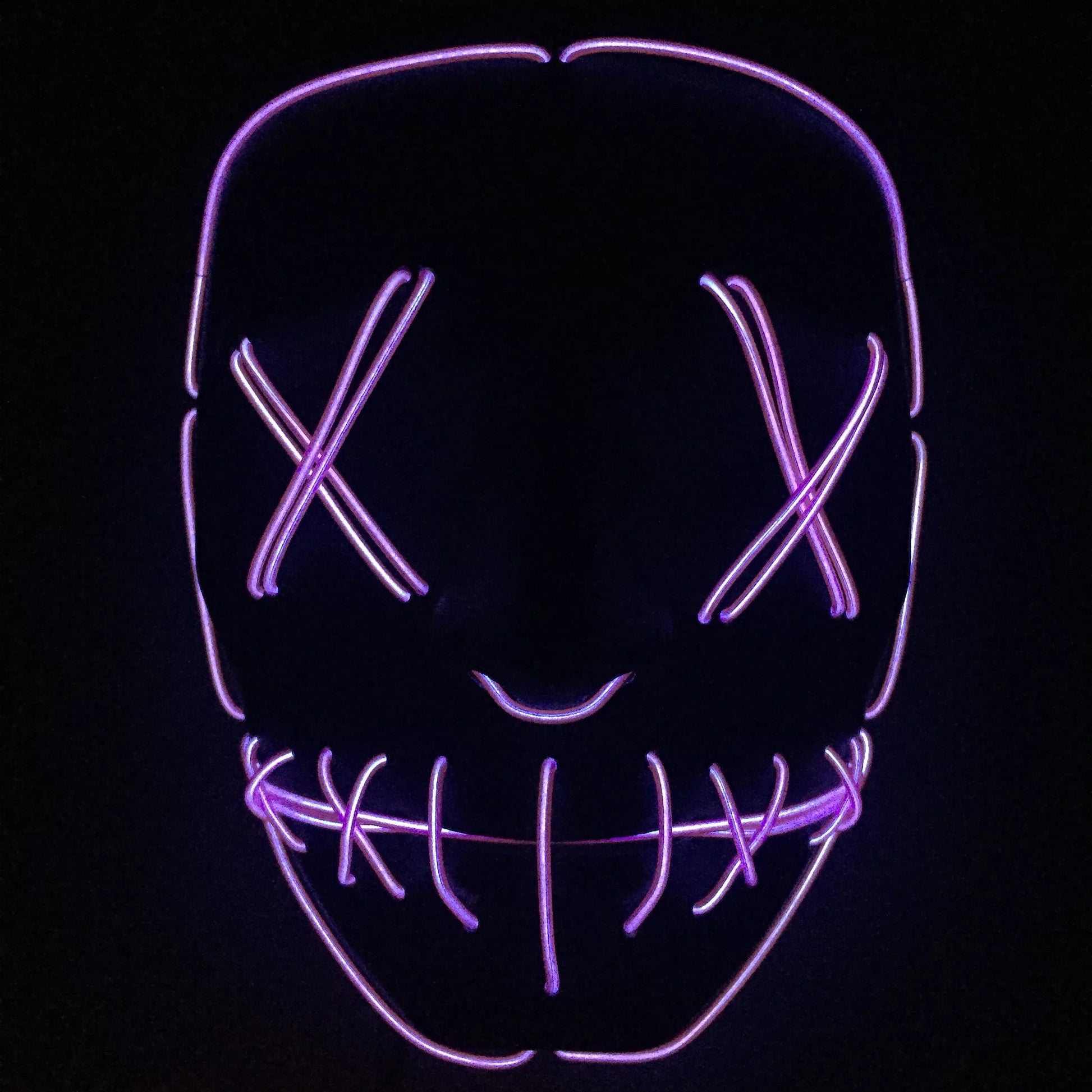Halloween LED Glowing Full Face Mask in various colors with customizable lighting modes