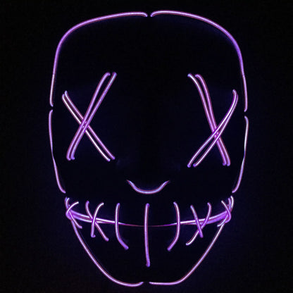 Halloween LED Glowing Full Face Mask in various colors with customizable lighting modes