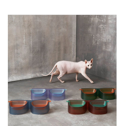 Black super pet bowl with 15° slant design for cat comfort and anti-overturning base