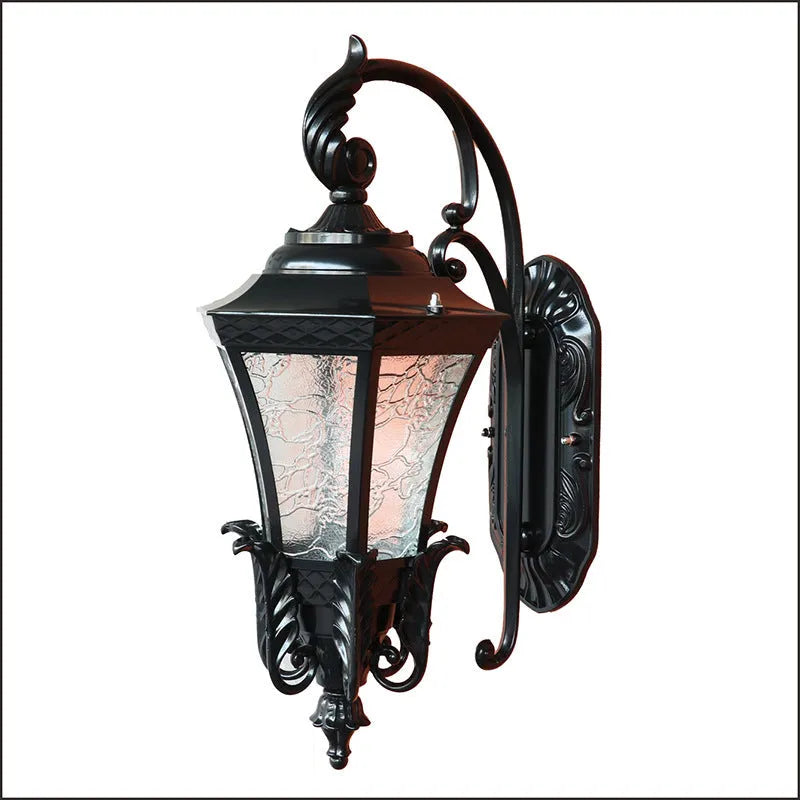 Outdoor waterproof wall lamp solar landscape light 5W courtyard exterior street lighting fixture with IP54 protection rating, 51×34×29 cm dimensions, available in black or bronze colour with remote control operation.