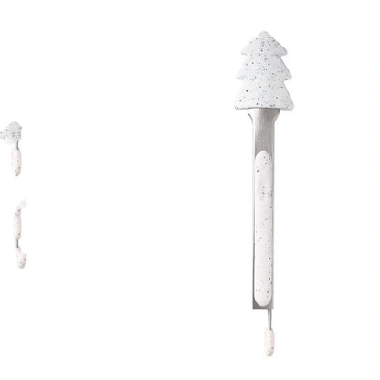 Christmas-themed silicone kitchen tongs set with locking clip for BBQ and bread