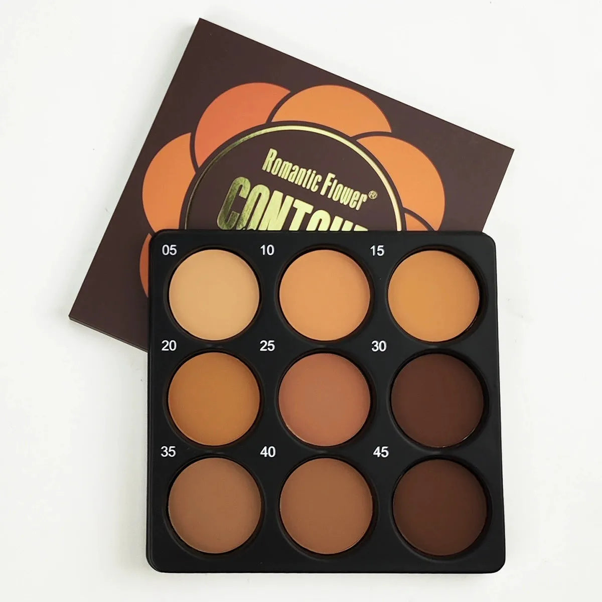 Nine colour dark matte waterproof makeup palette with repair disk for punk and national fashion styles
