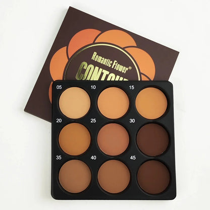 Nine colour dark matte waterproof makeup palette with repair disk for punk and national fashion styles