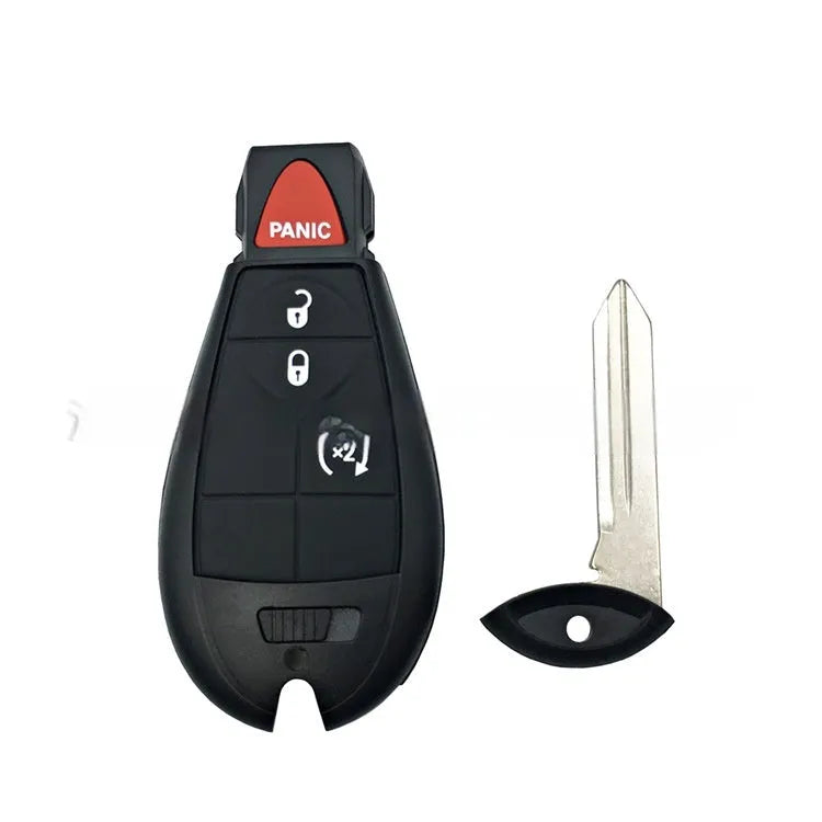 Dodge car key shell replacement in ABS brass, 85x42x15mm, with nylon case for Chrysler vehicles