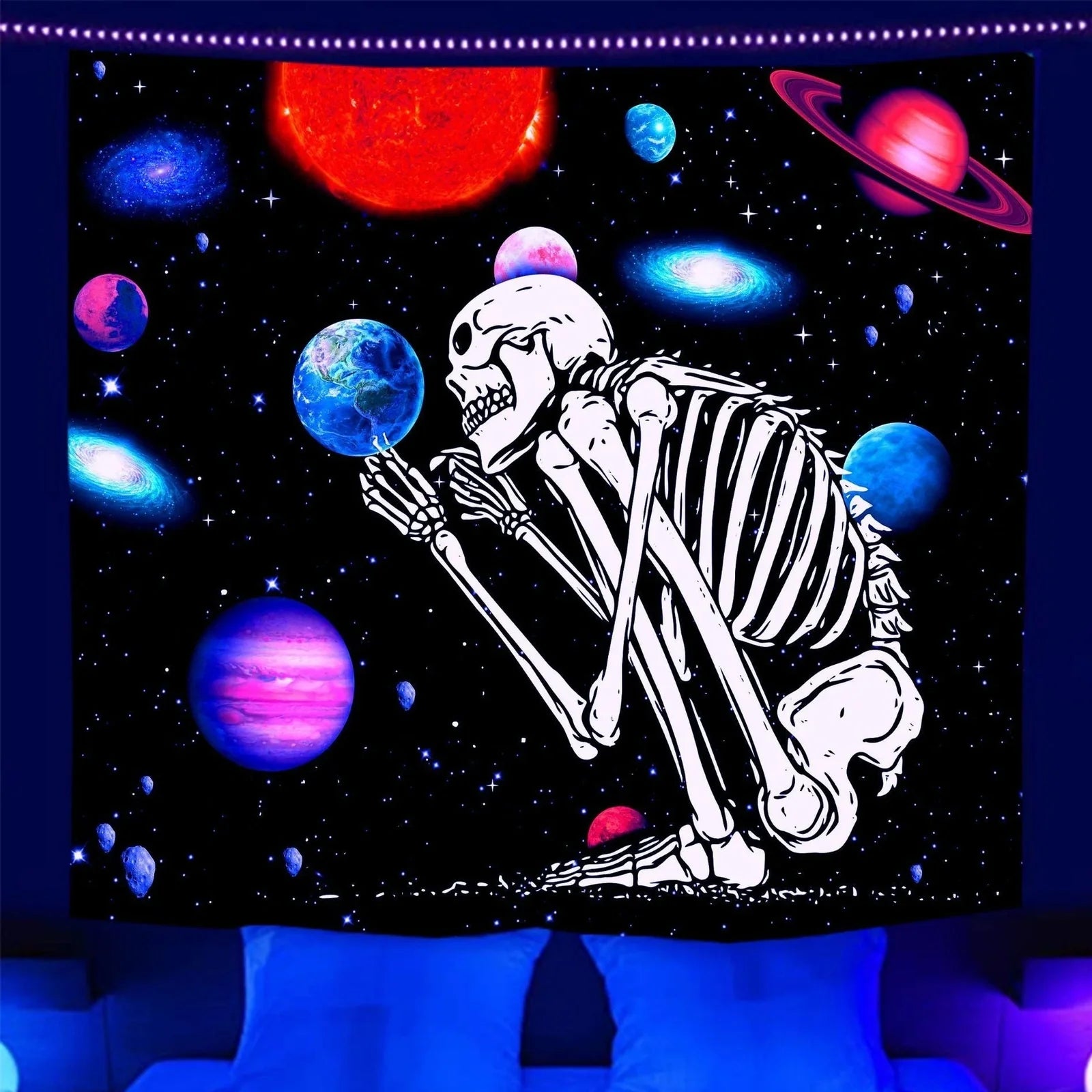 Purple polyester wall tapestry with brushed texture in rectangular shape showing colour variations LS-HXD-558 to LS-HXD-565