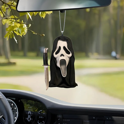 Halloween keychain ornaments showing 12 character designs including white masks and pumpkin holders
