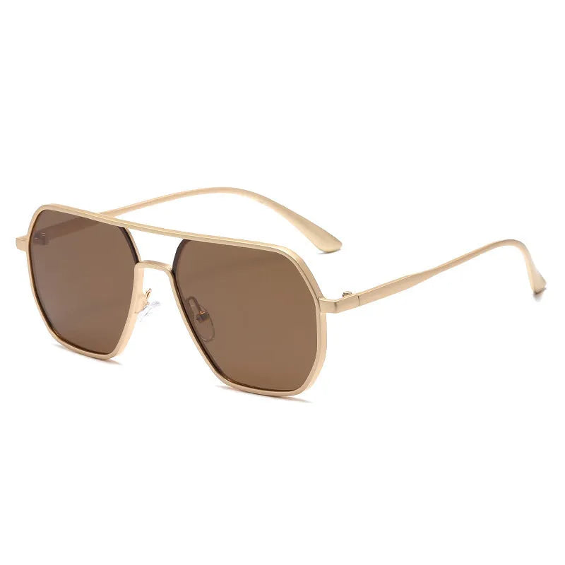 Men's irregular shaped polarized sunglasses with UV protection for driving and outdoor use