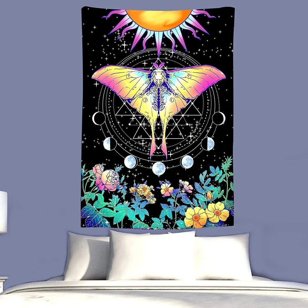 Digital printing wall tapestry in brushed finish showing colour option SM-XY327 at 150x130cm dimensions