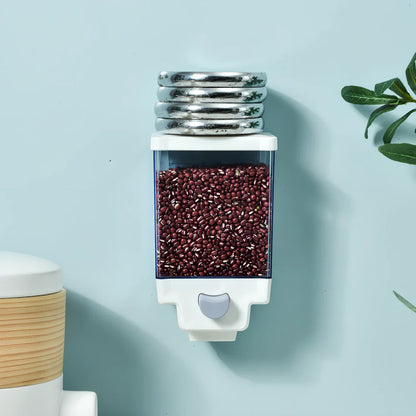 White wall mounted food storage containers with irregular shapes and airtight lids in three sizes