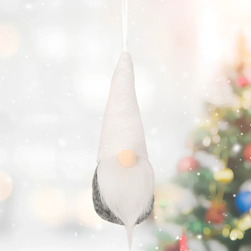 Christmas knitted small pendant decoration in red with 8cm diameter non-woven fabric construction