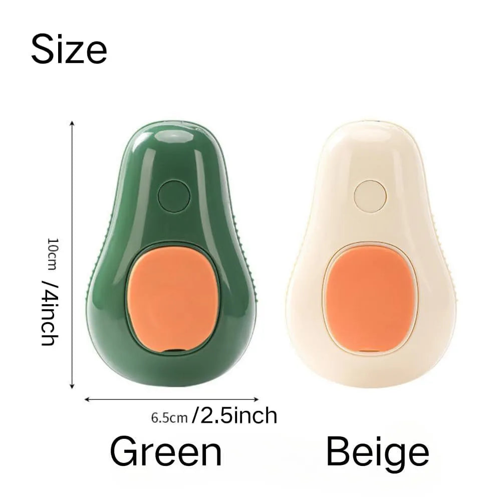 Green or white Cat Steam Brush 3-in-1 with water spray, silicone teeth, measuring 11x7.5x5.5cm