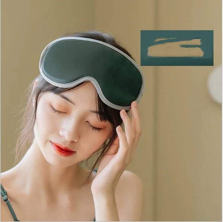 Portable eye SPA mask in pink or green with steam heating and vibration modes for relaxation