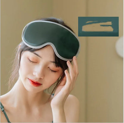 Portable eye SPA mask in pink or green with steam heating and vibration modes for relaxation