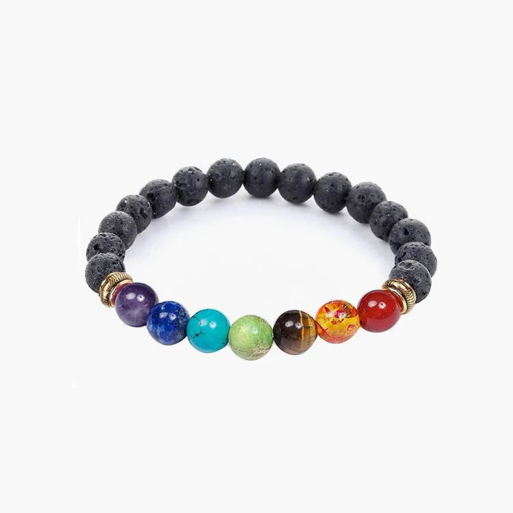 Handcrafted natural stone bracelet with alloy volcano white turquoise charm in a simple design.