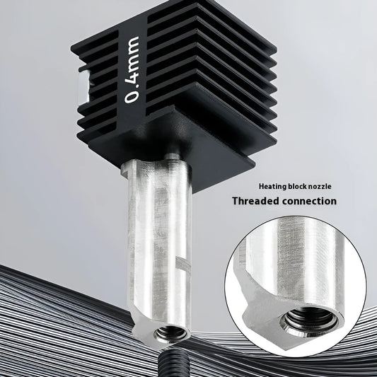 Hardened steel hot end nozzle assembly with black silicone sleeve for Bambu Lab A1 Mini 3D printer
