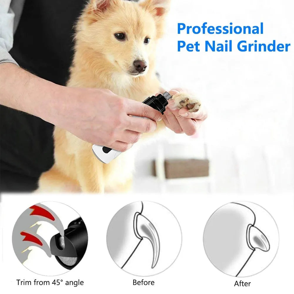 Pet automatic nail piercing device with LED display and dust collection for dog grooming
