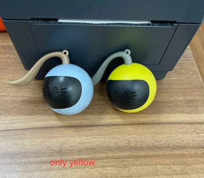 Automatic electric motion cat toy with pink nylon cover and ball