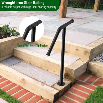 Black metal ladder support bracket with American minimalist design for stair and shelf installation