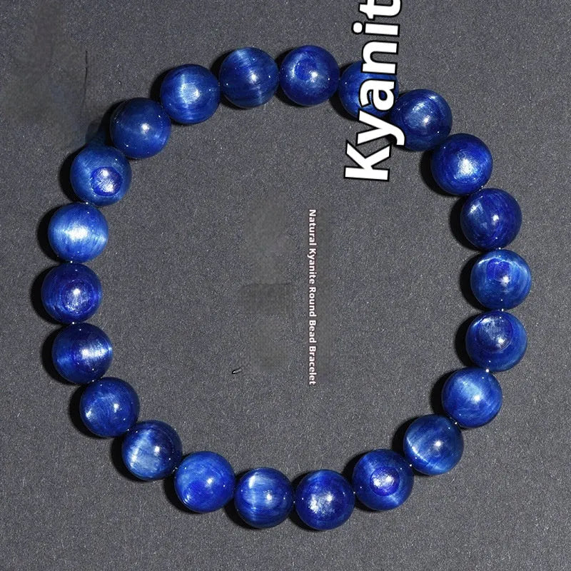 Blue crystal geometric bracelet with Ruyi elements, grade 7A material, polished finish