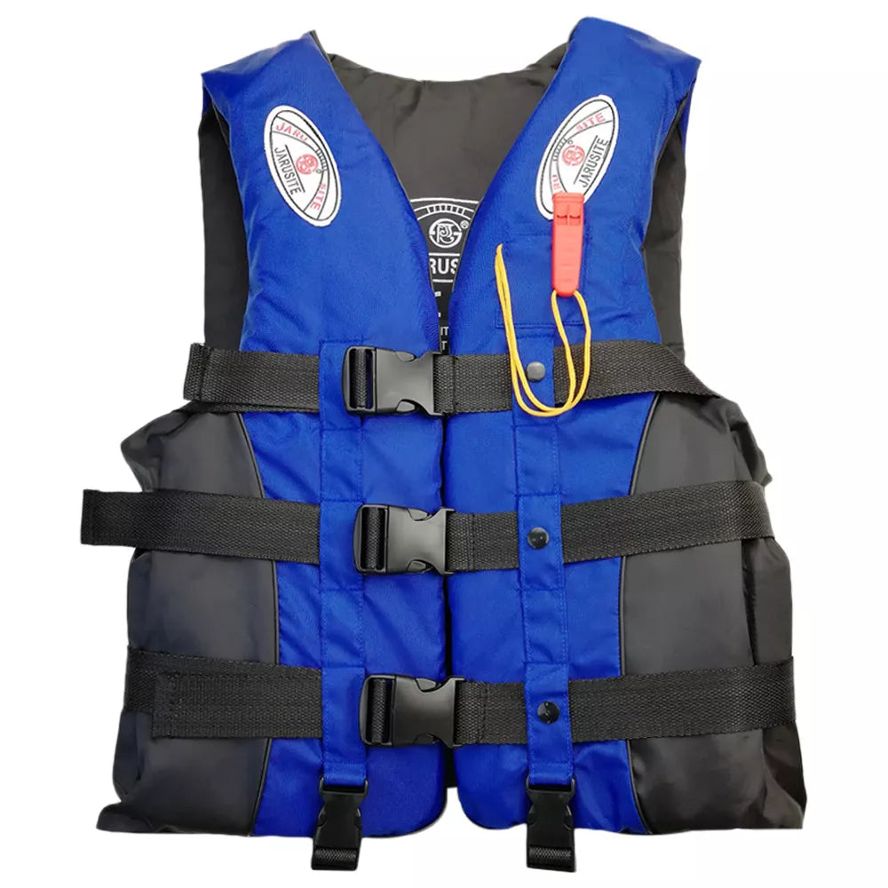 Child's life jacket with EPE foam buoyancy, reflective pads, and survival whistle