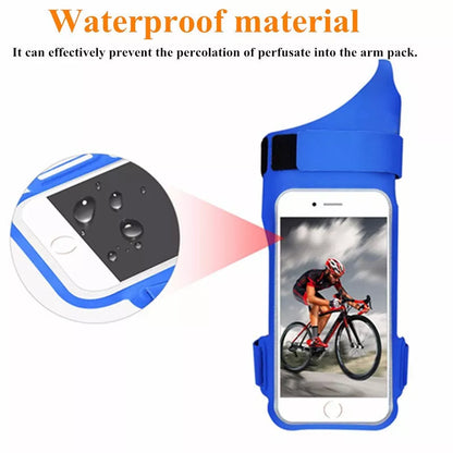 Waterproof sports armband for smartphones with card slot in black, green, blue, and rose red