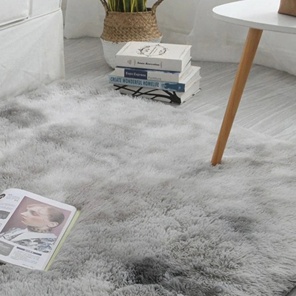 Nordic tie-dye gradient carpet with machine-woven polyester construction in multiple colour options