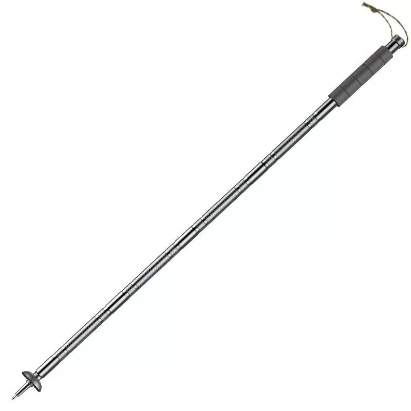 Aluminum alloy walking stick with integrated survival knife and tools for outdoor survival
