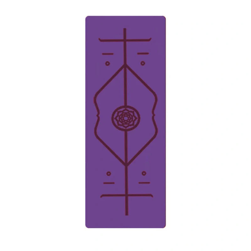 Premium non-slip yoga mat with printed alignment lines for improved form and stability during yoga practice