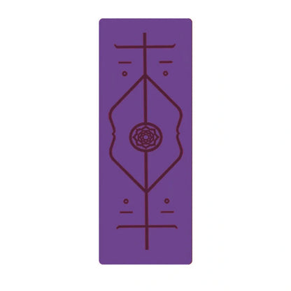 Premium non-slip yoga mat with printed alignment lines for improved form and stability during yoga practice