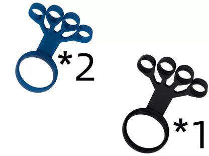 Silicone Wrist Tensioner for finger and wrist strength exercises in black, gray, and sapphire blue