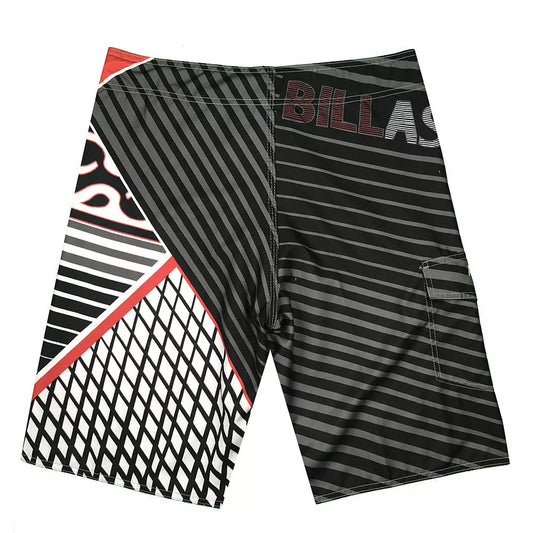 Quick-drying surf pants in red, blue, and green, sizes 30-38, 100% polyester fiber