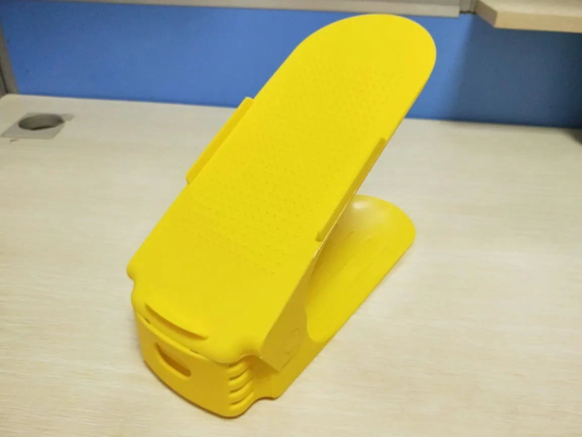 Adjustable double stand shoe rack, PP plastic, 25x10x18cm, 170g, space saving shoe storage in multiple colours