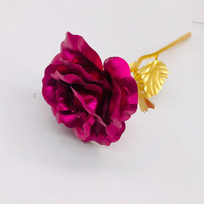 Handmade 24K gold rose flower set in elegant gift box