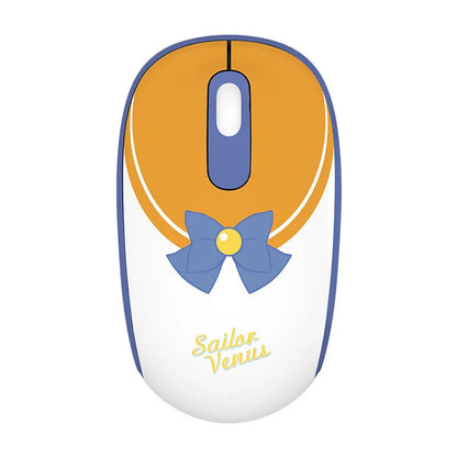 Sailor Moon wireless computer mouse with cartoon character design, USB receiver, and measurement showing 100mm length