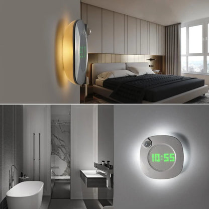 Mini Solid Color Smart Time Human Body Sensor Light with time display and magnetic base