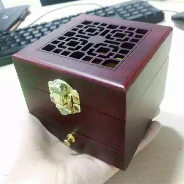 Radiata pine incense burner ashtray in brown, dimensions 17cm by 9cm