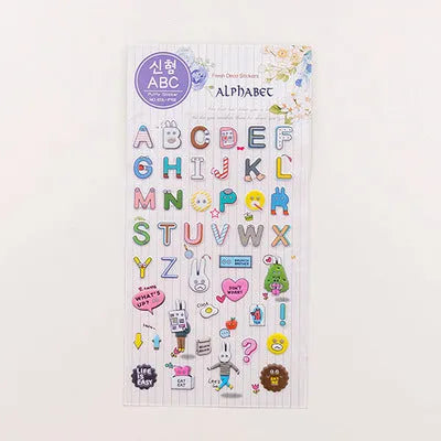 Cartoon three-dimensional bubble stickers showing colourful animal, food and pattern designs for decoration