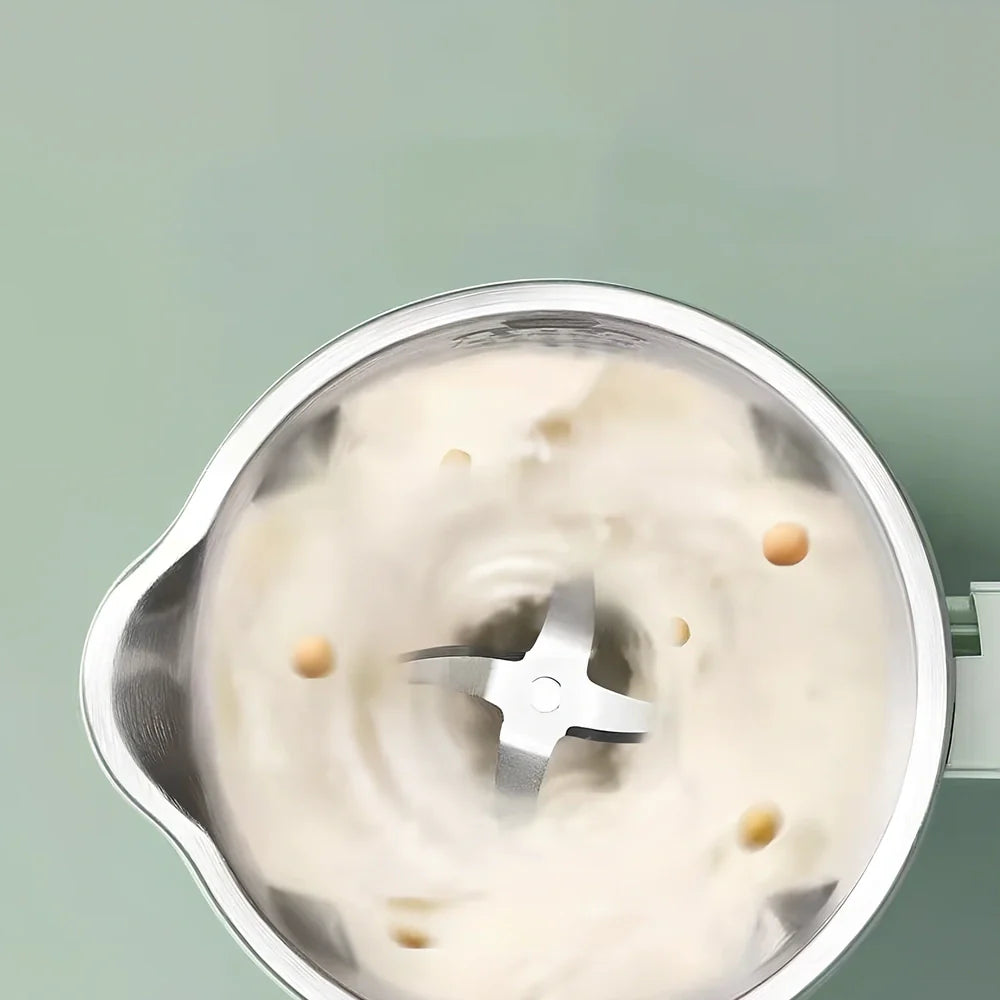 Green automatic soy milk machine with 600ml capacity and touch control display