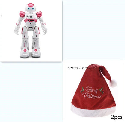 A remote-controlled robot toy with music and dance features, designed for children's entertainment and engagement.