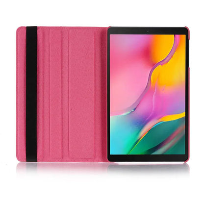 Imitation leather rotating clamshell sleeve case for iPad tablets in multiple colours.