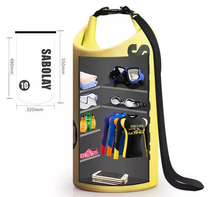 Outdoor waterproof bag in various colors for beach and snorkeling