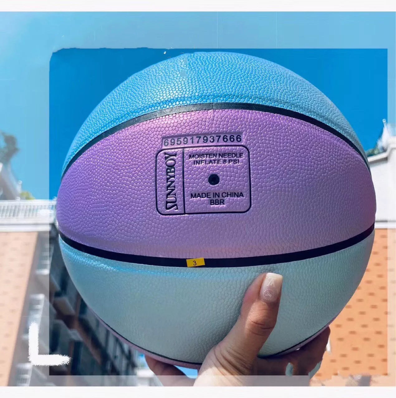Chameleon smiley No. 7 rubber basketball for competitive play