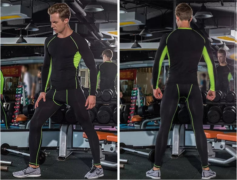 Men's thermal underwear set in black, ideal for winter warmth