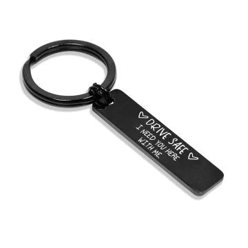 Personalized stainless steel keychain for men with a classic round design